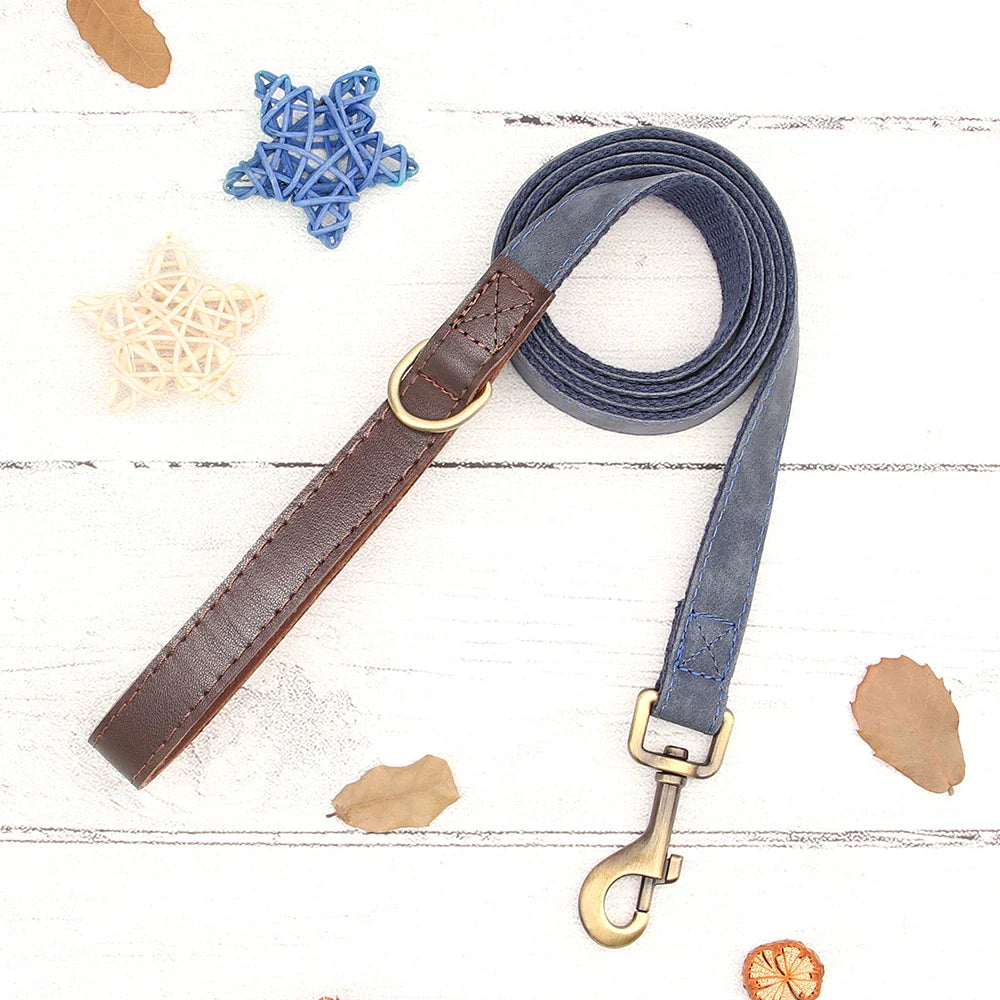 Named Leather Collar & Leash