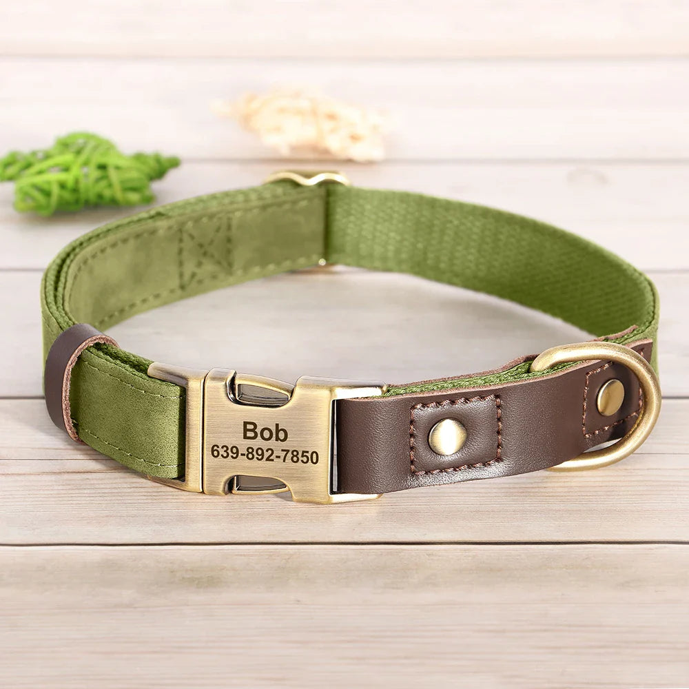 Named Leather Collar & Leash