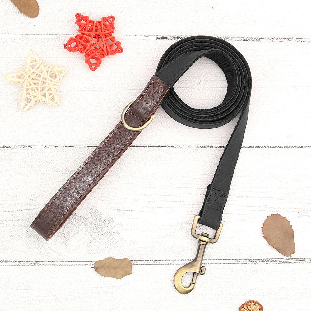 Named Leather Collar & Leash