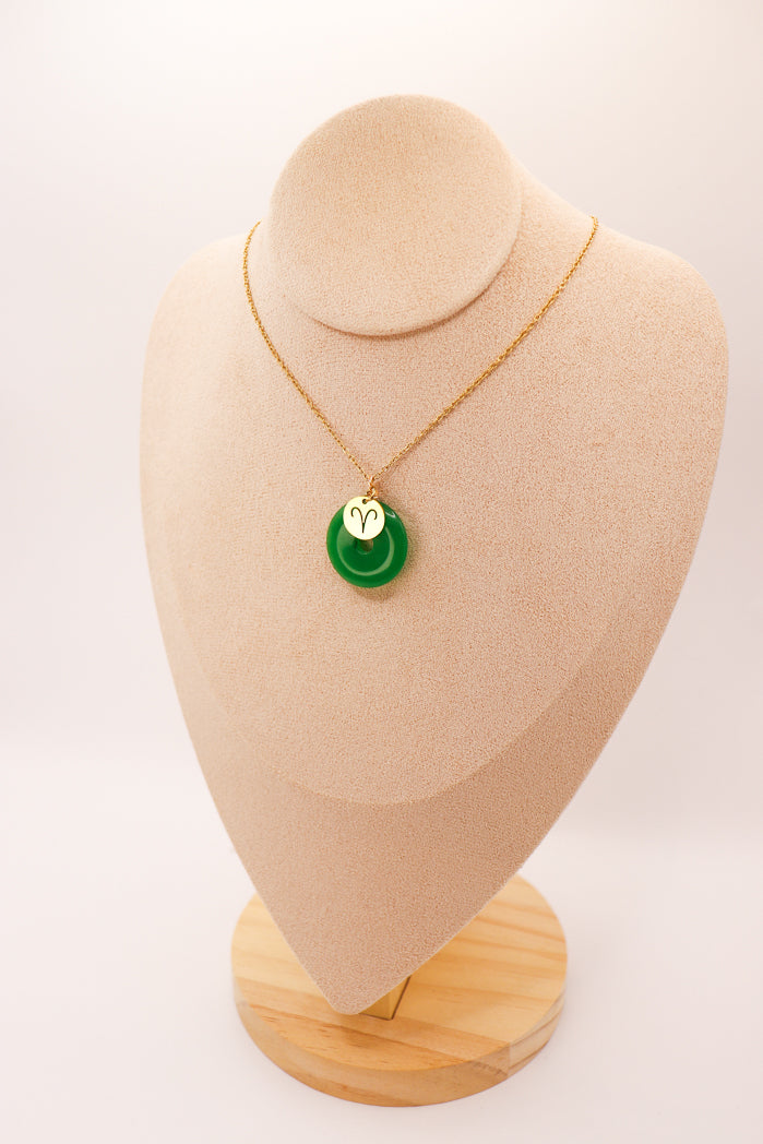 Jade Donut Pendant + Astro Charm