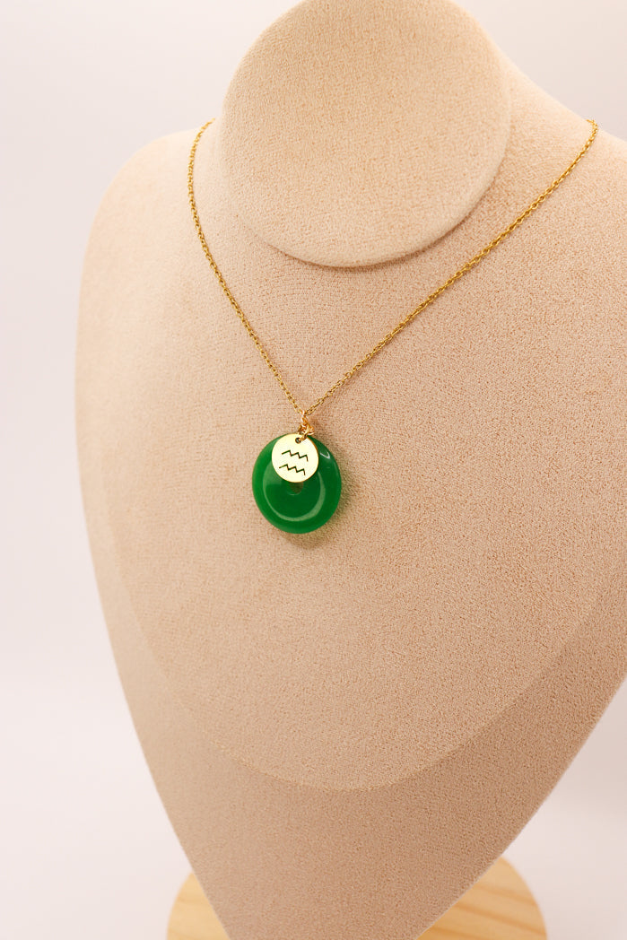 Jade Donut Pendant + Astro Charm