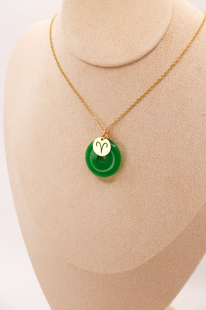 Jade Donut Pendant + Astro Charm