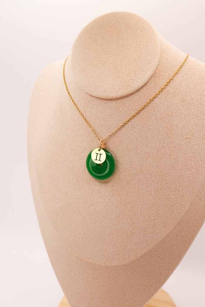 Jade Donut Pendant + Astro Charm