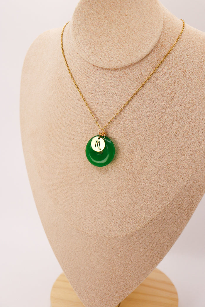 Jade Donut Pendant + Astro Charm