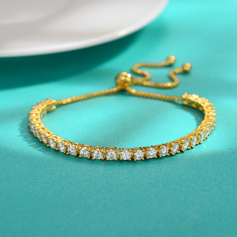 Bracelet Adjustable Tennis Bracelet with Moissanite Stones in 925 Sterling Silver
