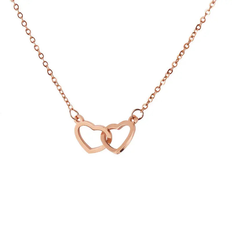 Double Heart Named Necklace
