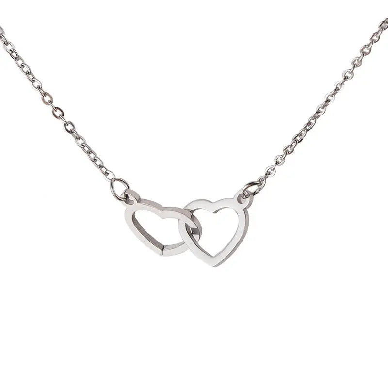 Double Heart Named Necklace