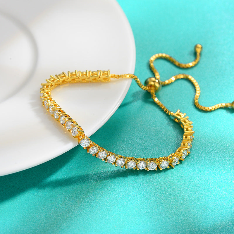 Bracelet Adjustable Tennis Bracelet with Moissanite Stones in 925 Sterling Silver