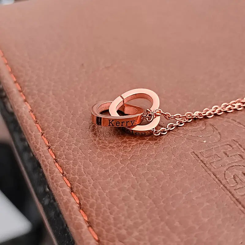 Double Heart Named Necklace