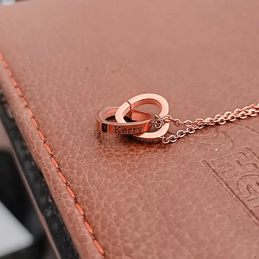 Double Heart Named Necklace