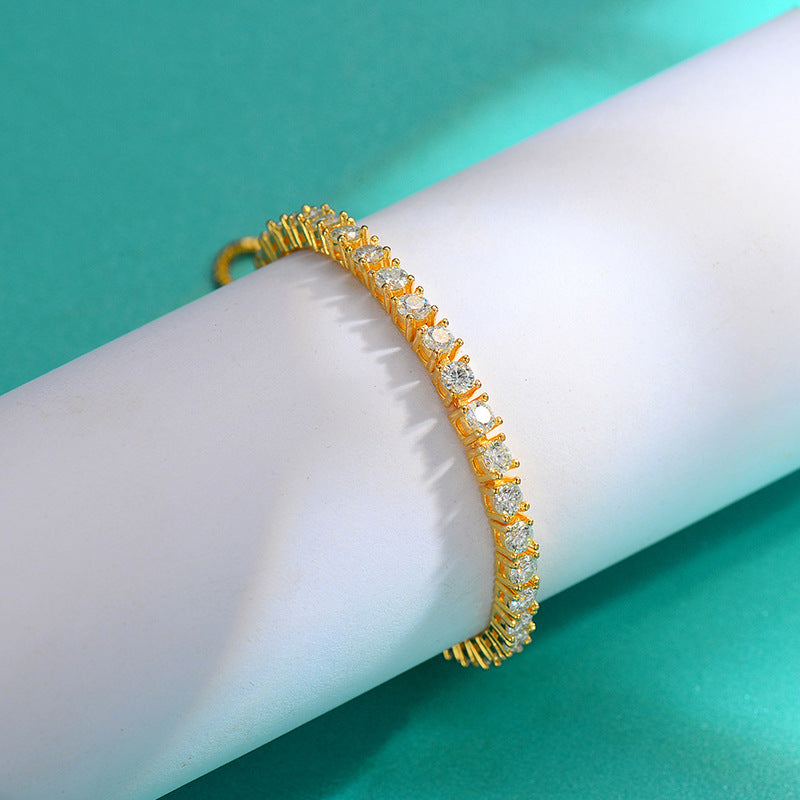 Bracelet Adjustable Tennis Bracelet with Moissanite Stones in 925 Sterling Silver