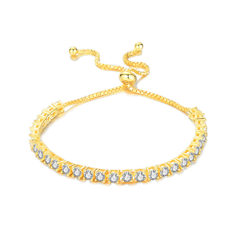 Bracelet Adjustable Tennis Bracelet with Moissanite Stones in 925 Sterling Silver