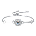 Bracelet Luxury 925 Sterling Silver Moissanite Heart Design Adjustable Chain Bracelet with 1 Carat Center Stone