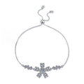 Bracelet Sterling Silver Cherry Blossom Flower Moissanite Adjustable Chain Bracelet