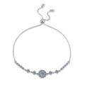 Bracelet Sterling Silver Adjustable Moissanite Flower Cluster Chain Bracelet with Brilliant Cut Stones
