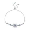Bracelet Adjustable 925 Sterling Silver Sunflower Moissanite Chain with Brilliant Cut Stones