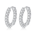 Earrings Luxury Moissanite Hoop Earrings Sterling Silver Full Pave Setting Statement Jewelry