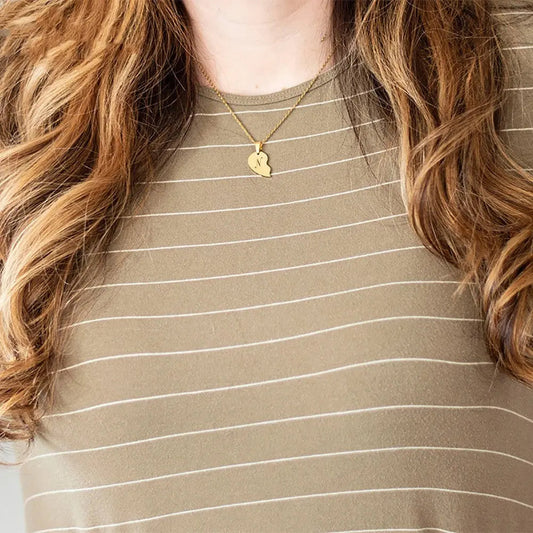 Two-Part Heart Necklace with Engraving