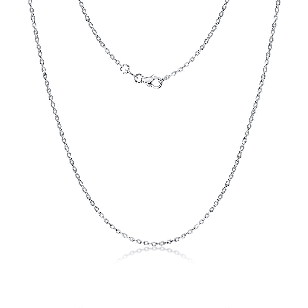 Elegant Women Fashionable Simple Style Geometric Design 925 Sterling Silver Chain Necklace