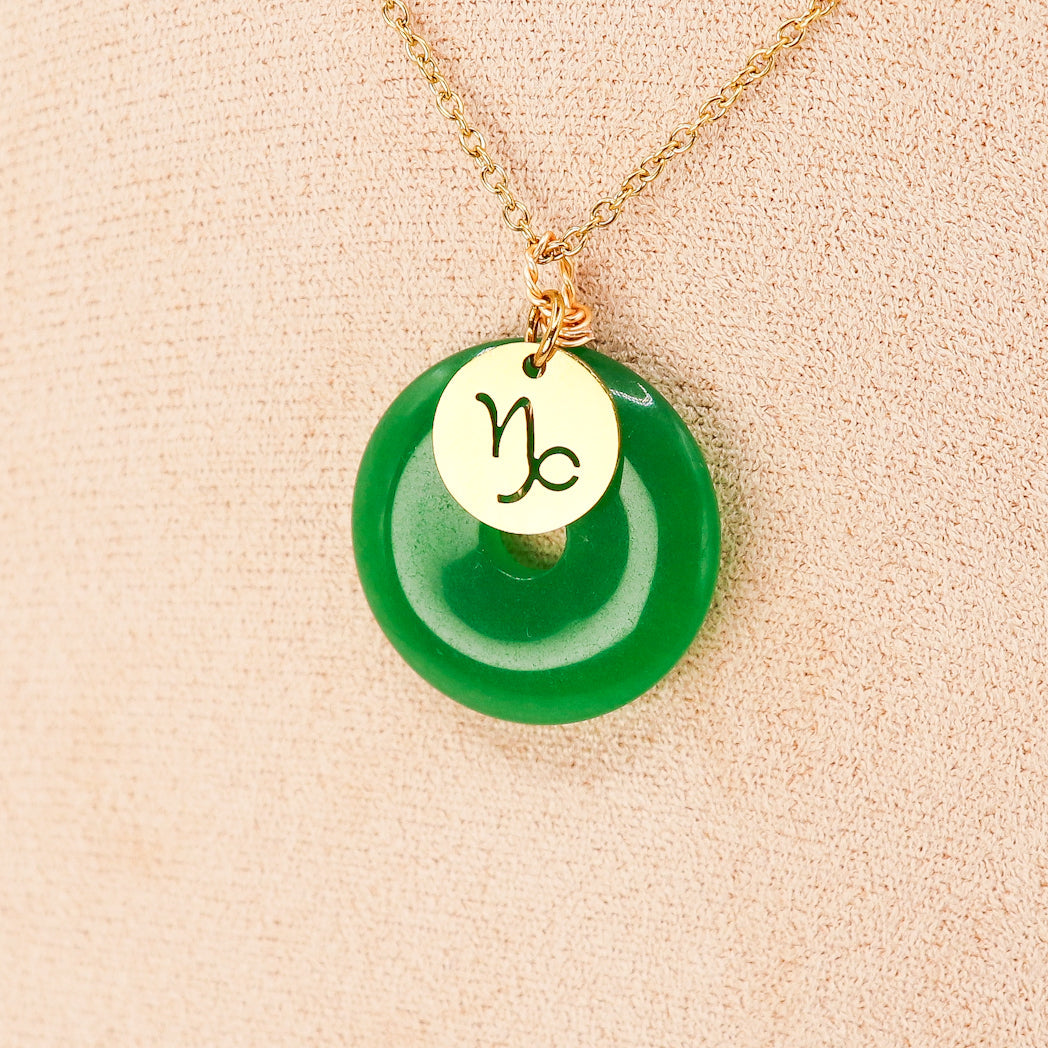 Jade Donut Pendant + Astro Charm