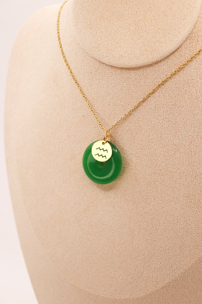 Jade Donut Pendant + Astro Charm