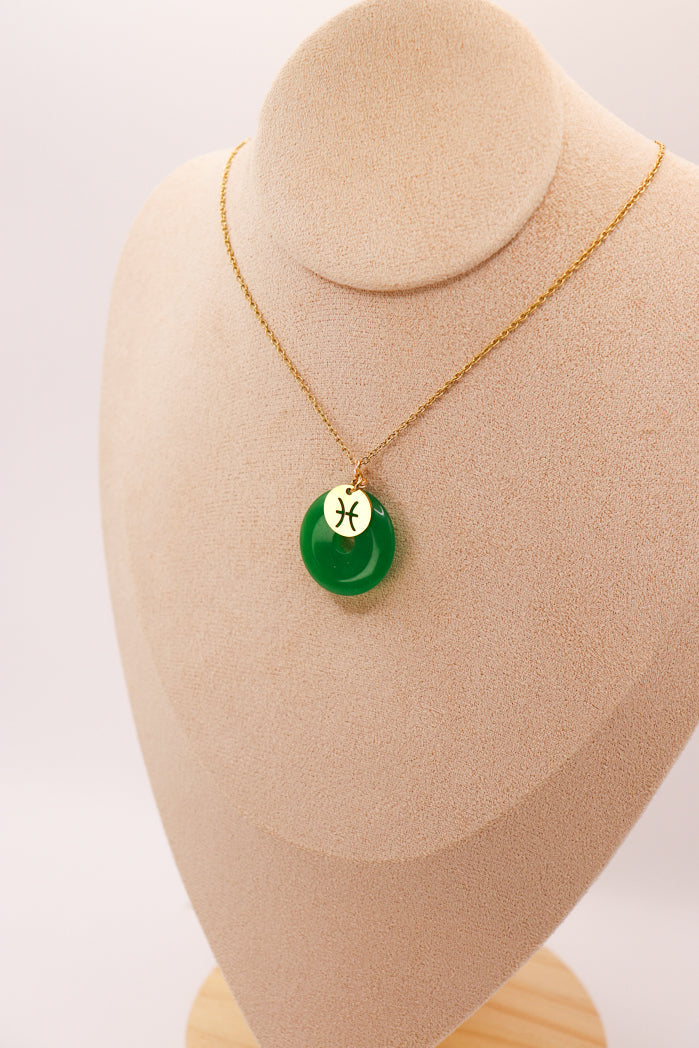 Jade Donut Pendant + Astro Charm