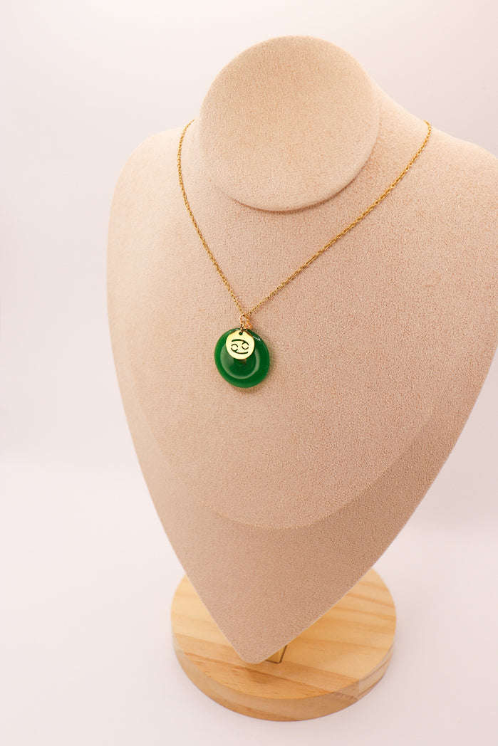 Jade Donut Pendant + Astro Charm