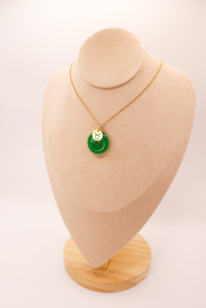 Jade Donut Pendant + Astro Charm